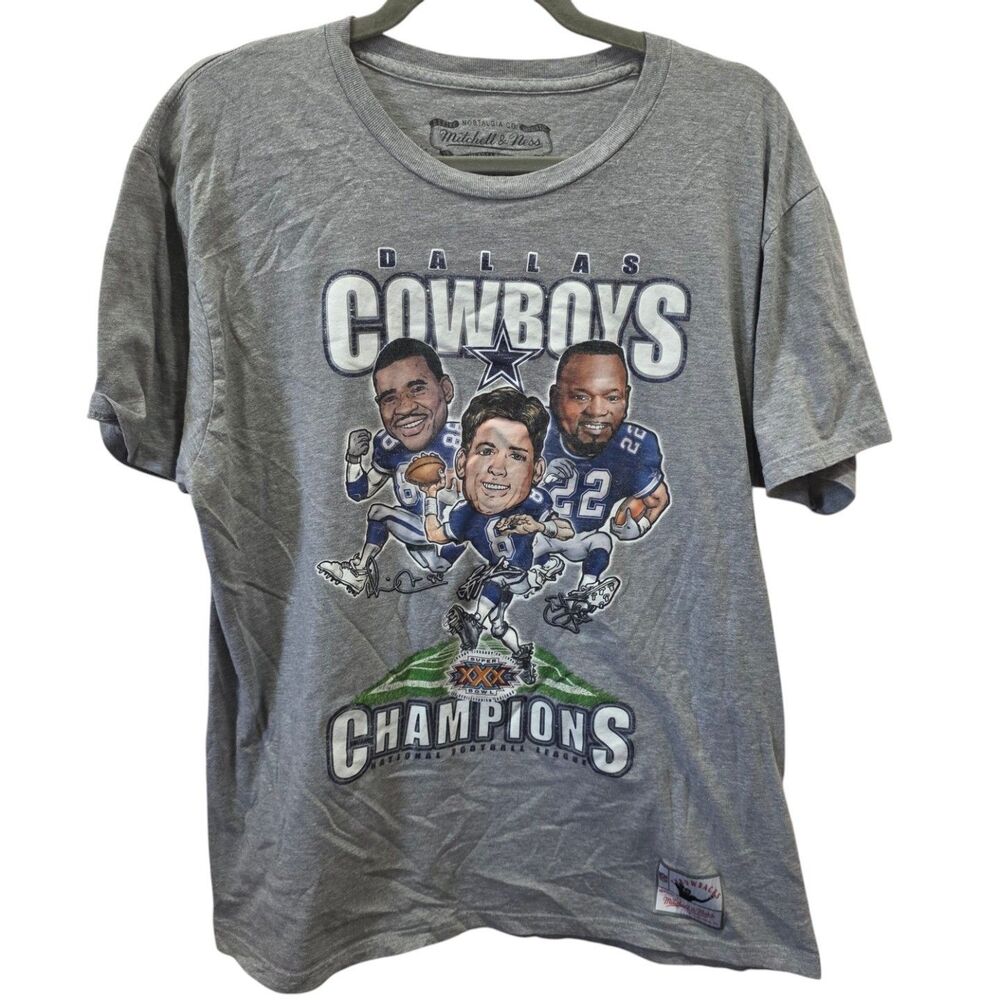 Mitchell & Ness Dallas Cowboys Super Bowl XXX Champs‎ Tee Gray Men’s L